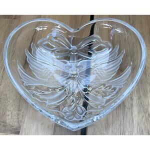 Retro Kissing Cardinals Heart Shaped Candy Trinket Dish Holidays Housewarming